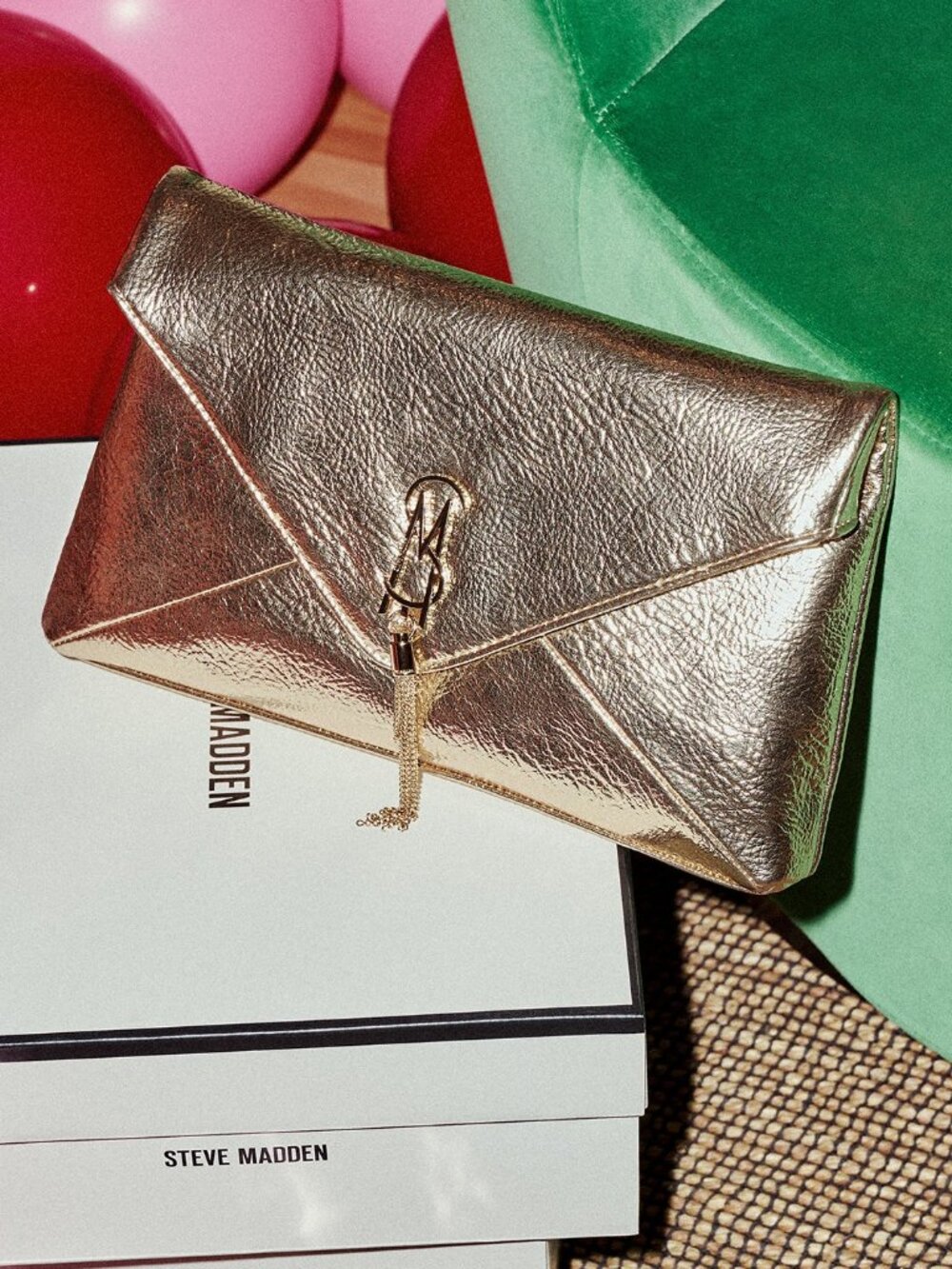 Steve Madden Bpartay Gold Clutch